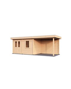 Gartenhaus mit Vordach Rostock 388x250cm + 300cm