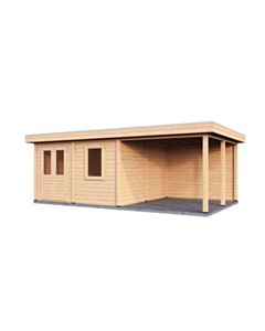 Gartenhaus mit Vordach Regensburg 388x388cm + 300cm