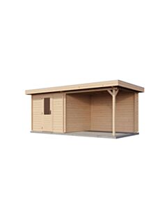 Blockhaus Amberg mit Vordach 250x250cm + 300cm
