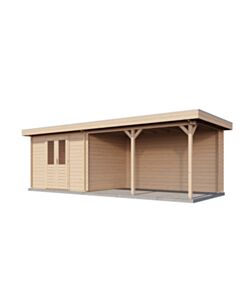 Blockhaus Balingen mit Vordach 300x250cm + 400cm