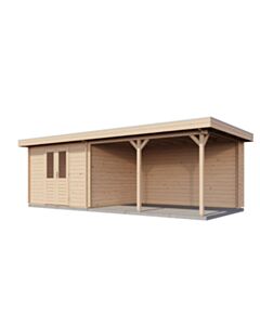 Blockhaus Bensheim mit Vordach 300x300cm + 400cm