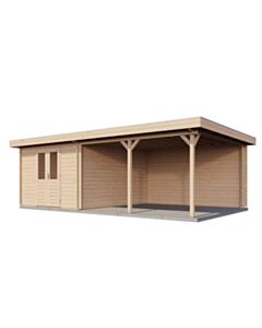 Blockhaus Bitterfeld mit Vordach 300x400cm + 400cm