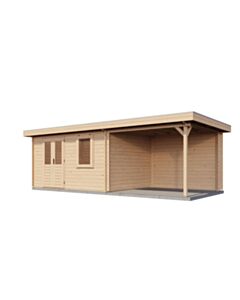 Blockhaus Celle mit Vordach 400x300cm + 300cm