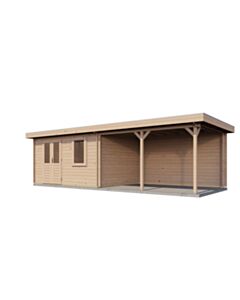 Blockhaus Chemnitz mit Vordach 400x300cm + 400cm