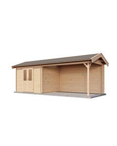 Blockhaus Forchheim mit Vordach 300x250cm + 400cm