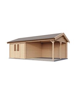 Blockhaus Garmisch-Partenkirchen mit Vordach 300x400cm + 300cm