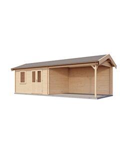 Blockhaus Greifswald mit Vordach 400x300cm + 400cm