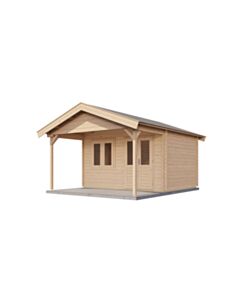 Blockhaus Heilbronn mit Vordach 400x300cm + 200cm