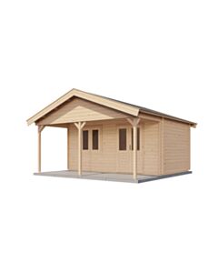 Blockhaus Hildesheim mit Vordach 500x300cm + 200cm